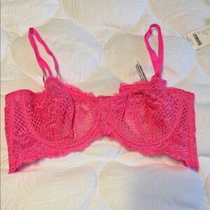 Free People Neon Pink Lace Bralette